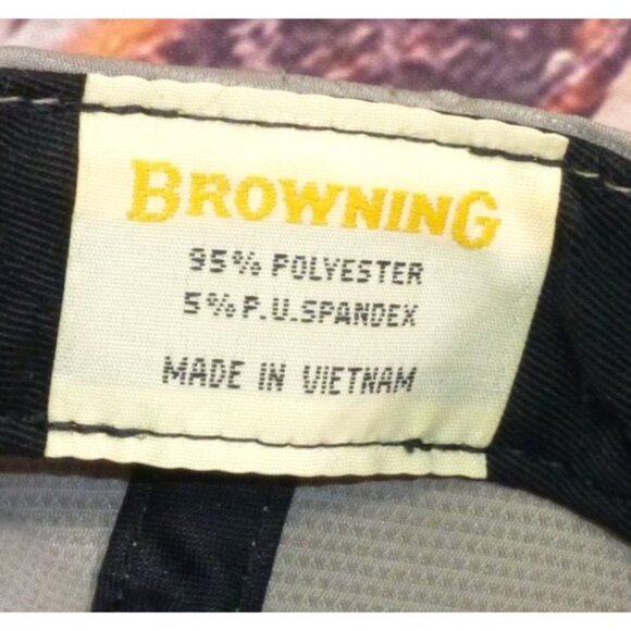 Browning Mens Gray Snapback Cap Polyester/Spandex Embroidered Logo Adjustable Fi - Picture 6 of 6